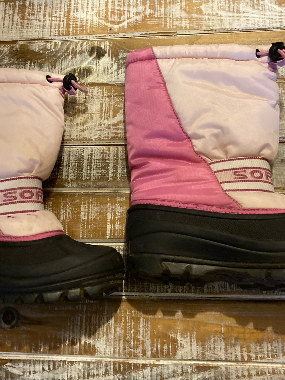 Kids Pink Winter Snow Boots - Pink/Light Pink
